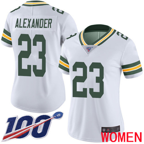 Green Bay Packers Limited White Women #23 Alexander Jaire Road Jersey Nike NFL 100th Season Vapor Untouchable->youth nfl jersey->Youth Jersey